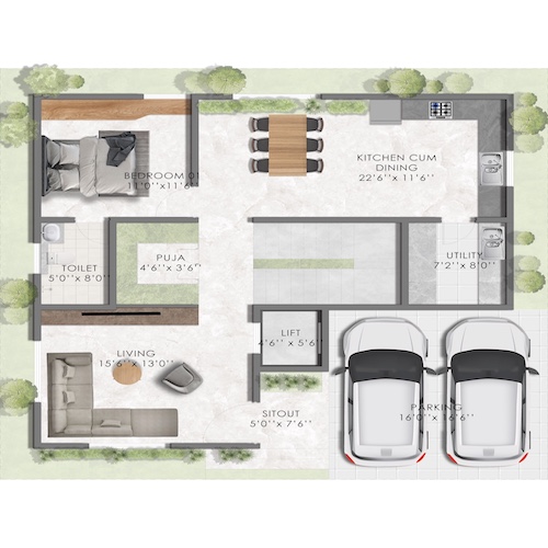 40x40 East - Ground Floor