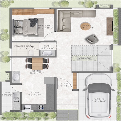 30x40 East - Ground Floor