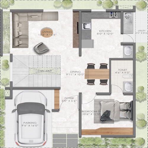 30x40 West - Ground Floor